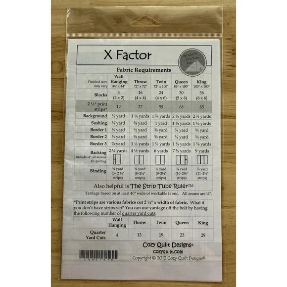 Quilt Pattern by Cozy Quilt Designs X Factor ~ A 2.5" Strip Club Pattern - Picture 2 of 2